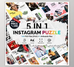 Download Instagram Puzzle Bundle By Roobii (PSD)