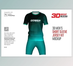 Download 3D Men’s O-neck Jersey kit Mockup By Mildstudio (PSD)