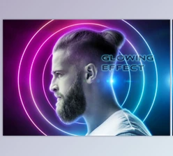 Download Glowing Portrait Photo Effect Mockup By SdecoretMockup (PSDT)