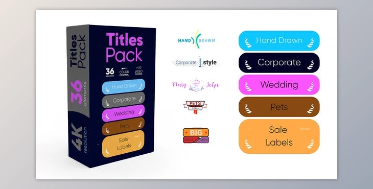 Download Titles Pack 4K (Videohive 32210293) - AE Project