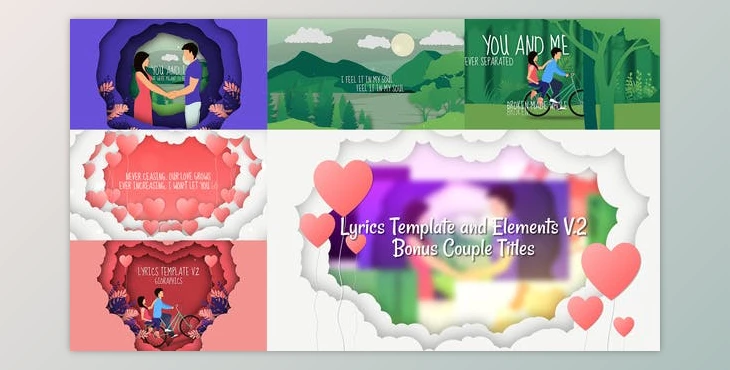 Download Lyrics Template and Elements V.2 - Paper Cut Concepts (Videohive 24487049) - AE Project