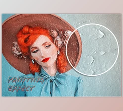 Download Oil Paint Photo Effect on Cracked Wall Surface Mockup By SdecoretMockup (PSDT)