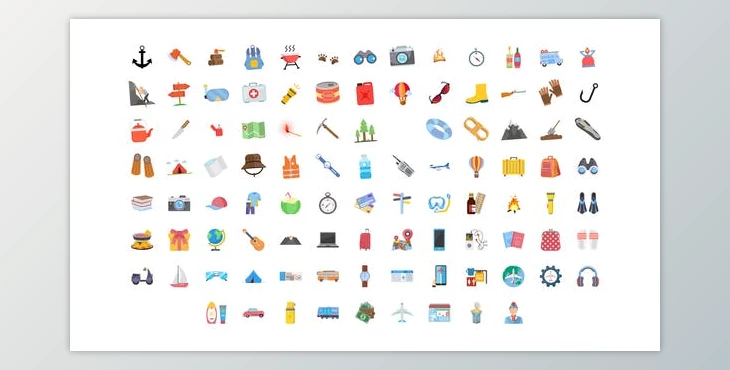 Download 100 Travel & Vacation Icons (Videohive 32262002) - AE Project