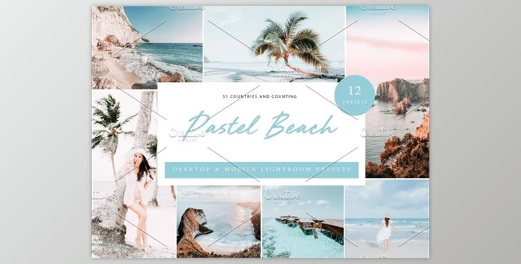 Download 12x Lightroom Presets, Pastel Beach By Kzara Visual Concepts