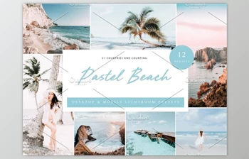 Download 12x Lightroom Presets, Pastel <span class='badge badge-warning'>Beach</span> By Kzara Visual Concepts