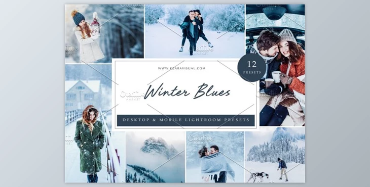 Download 12 x Lightroom Presets, Winter Blues By Kzara Visual Concepts