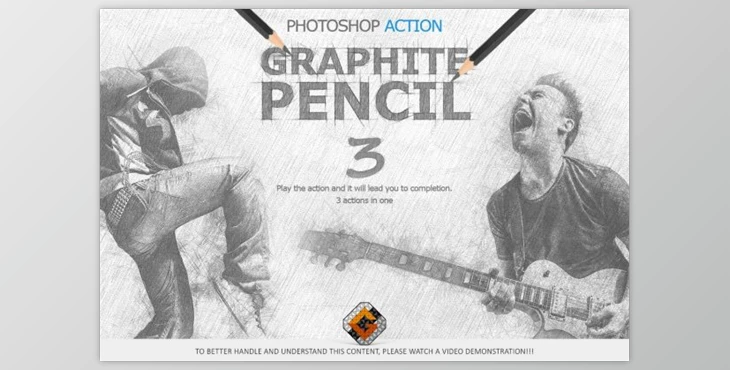 Download Graphite Pencil 3 Photoshop Actions By GrafxFun
