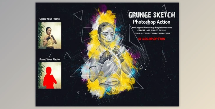 Download Grunge Sketch Photoshop Action By Studio Retouch