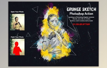 Download Grunge Sketch Photoshop Action By <span class='badge badge-warning'>Studio</span> Retouch