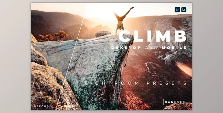 Download Climb Desktop and Mobile Lightroom Preset by Bangset