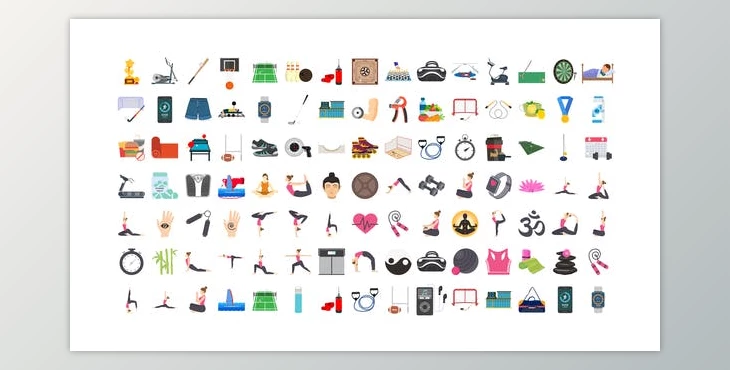 Download 100 Exercise & Fitness Icons (Videohive 32265740) - AE Project