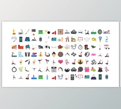 Download 100 Exercise & Fitness Icons (Videohive 32265740) - AE Project