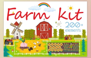 Download Huge Set of Farm Elements By Moonery’s (PNG, PAT, AI)