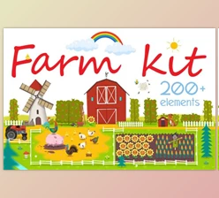 Download Huge Set of Farm Elements By Moonery’s (PNG, PAT, AI)