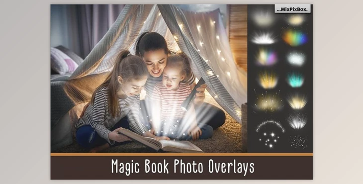 Download Magic Book Light Photo Overlays By MixPixBox