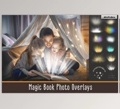 Download Magic Book Light Photo Overlays By MixPixBox