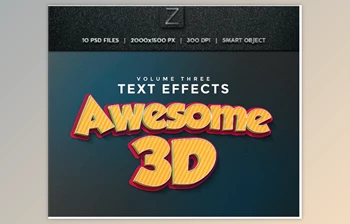 Download <span class='badge badge-warning'>3D</span> Text Effects Vol.3 By Zeppelin Graphics (PSD)