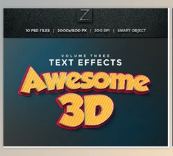 Download 3D Text Effects Vol.3 By Zeppelin Graphics (PSD)