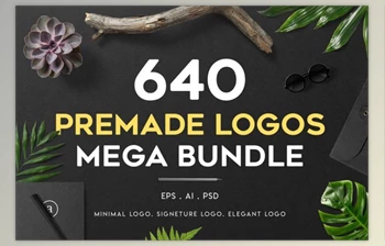 Download 640 Premade Logos <span class='badge badge-warning'>Mega</span> Bundle By XpertgraphicD