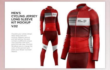 Download Men’s Cycling Jersey <span class='badge badge-warning'>Kit</span> Mockup v.02 By Mildstudio (psd)
