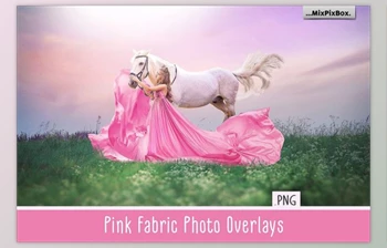 Download Pink Flying Fabric <span class='badge badge-warning'>Photo</span> Overlays By MixPixBox (PNG)
