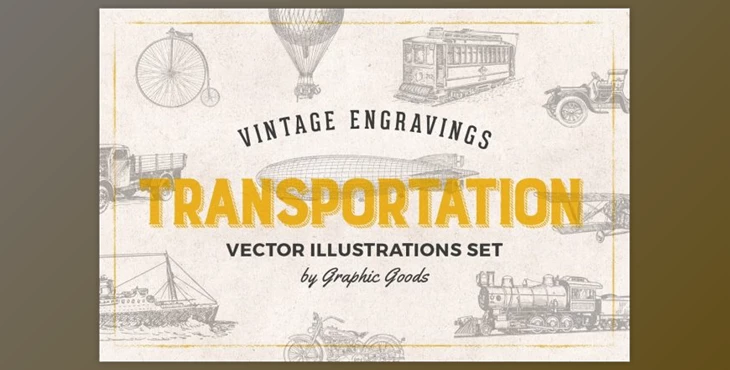 Download Transportation Engravings Set By Graphic Goods