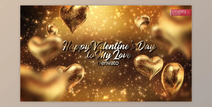 Download Golden Hearts Valentines Greeting (Videohive 25573896) - AE Project
