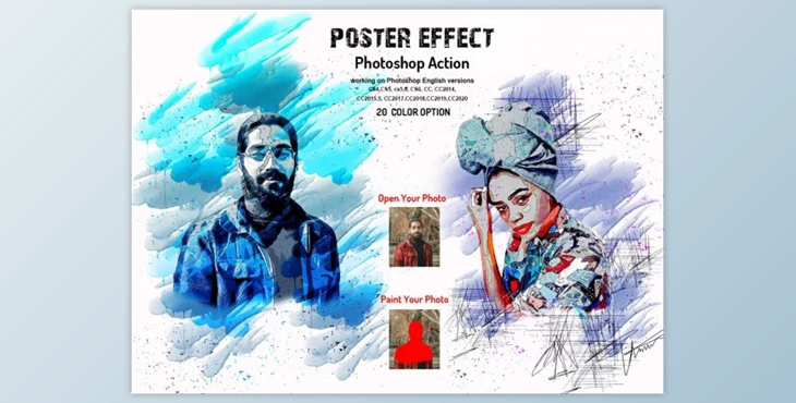 Download Poster Effect Photoshop Action By Studio Retouch