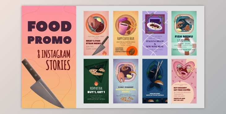 Download Food Promo Instagram Stories Pack (Videohive 32320898) - AE Project