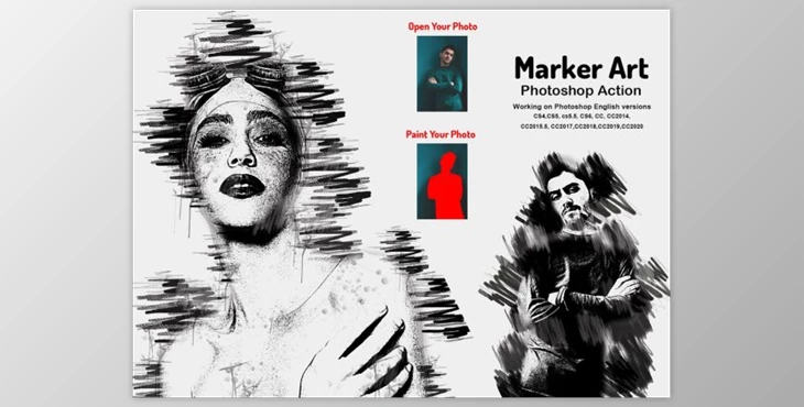 Download Marker Art Photoshop Action By Studio Retouch