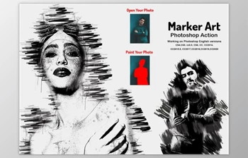 Download Marker <span class='badge badge-warning'>Art</span> Photoshop Action By Studio Retouch