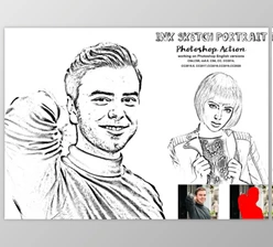 Download Ink Sketch Portrait Photoshop Action By Studio Retouch (Atn, pdf, txt)