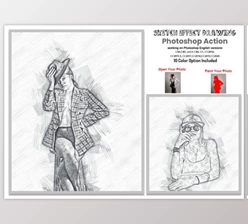 Download Sketch Drawing Effect PS Action By Studio Retouch