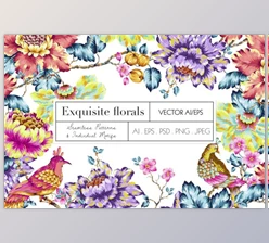Download Exquisite Floral Print in 2 Repeats By TSTUDIO (PSD, PNG, JPEG, EPS)
