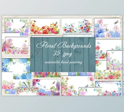 Download Floral Backgrounds Watercolor By MitrushovaArt (JPEG, DPI)