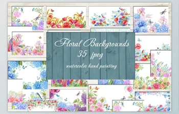 Download <span class='badge badge-warning'>Floral</span> Backgrounds Watercolor By MitrushovaArt (JPEG, DPI)