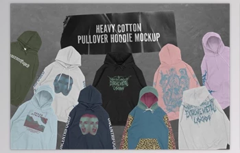 Download Heavy Cotton Pullover <span class='badge badge-warning'>Hoodie</span> Mockup By Uncentrifuged Pressure