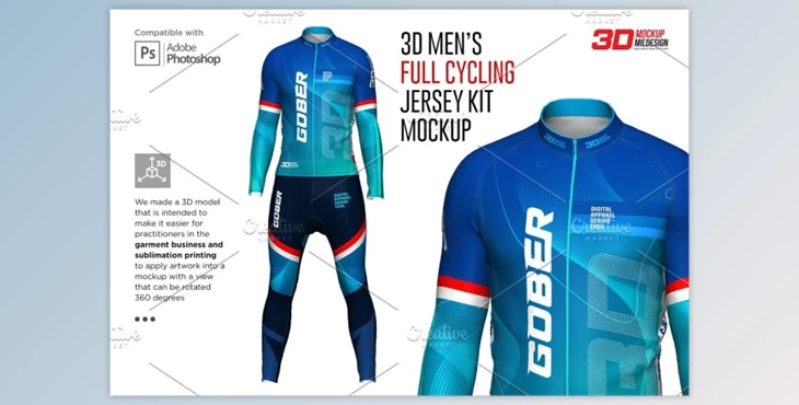 Download 3D Men’s Full Cycling Jersey Mockup By Mildstudio (Jpg, Tiff)