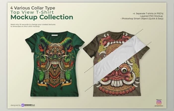 Download Multiple Collar <span class='badge badge-warning'>Type</span> T Shirt Mockup By Designertale
