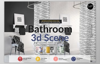 Download Bathroom <span class='badge badge-warning'>3d</span> Scene Mock-ups Set By Mocca2Go