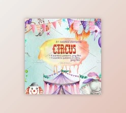 Download Circus, Watercolor Collection By Skliarova (PNG, JPG)