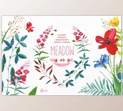 Download Meadow. Floral clipart By OctopusArtis (PNG)