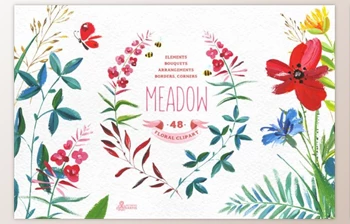 Download Meadow. <span class='badge badge-warning'>Floral</span> clipart By OctopusArtis (PNG)