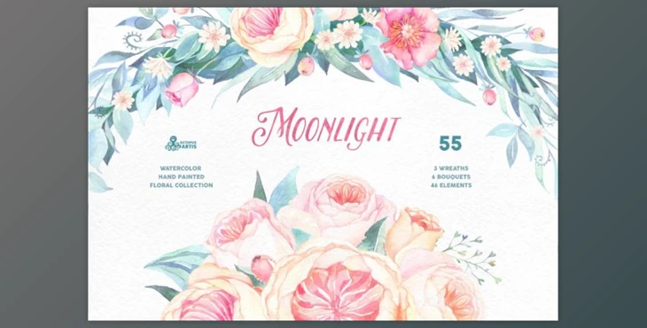 Download Moonlight. Floral collection By OctopusArtis (PNG)
