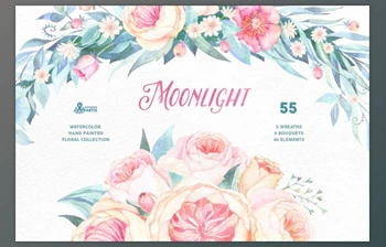 Download Moonlight. Floral collection By OctopusArtis (<span class='badge badge-warning'>PNG</span>)
