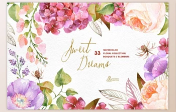 Download <span class='badge badge-warning'>Sweet</span> Dreams. Floral Collection By OctopusArtis (PNG, JPG)