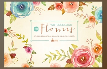 Download Watercolor Flowers <span class='badge badge-warning'>Pack</span> By OctopusArtis