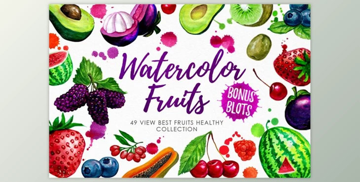 Download Watercolor Fruits Vol. 3 By Graphobia (PNG, PSD)