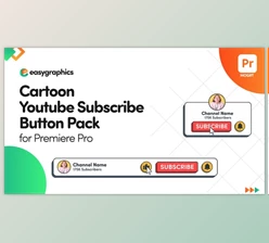 Download Cartoon Youtube Subscribe Button Pack for Premiere Pro (Videohive 32580124)
