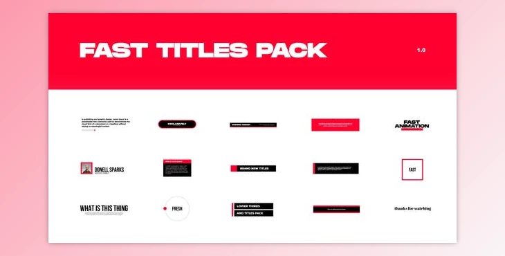 Download Fast Titles Pack (Videohive 32602896) - AE Project